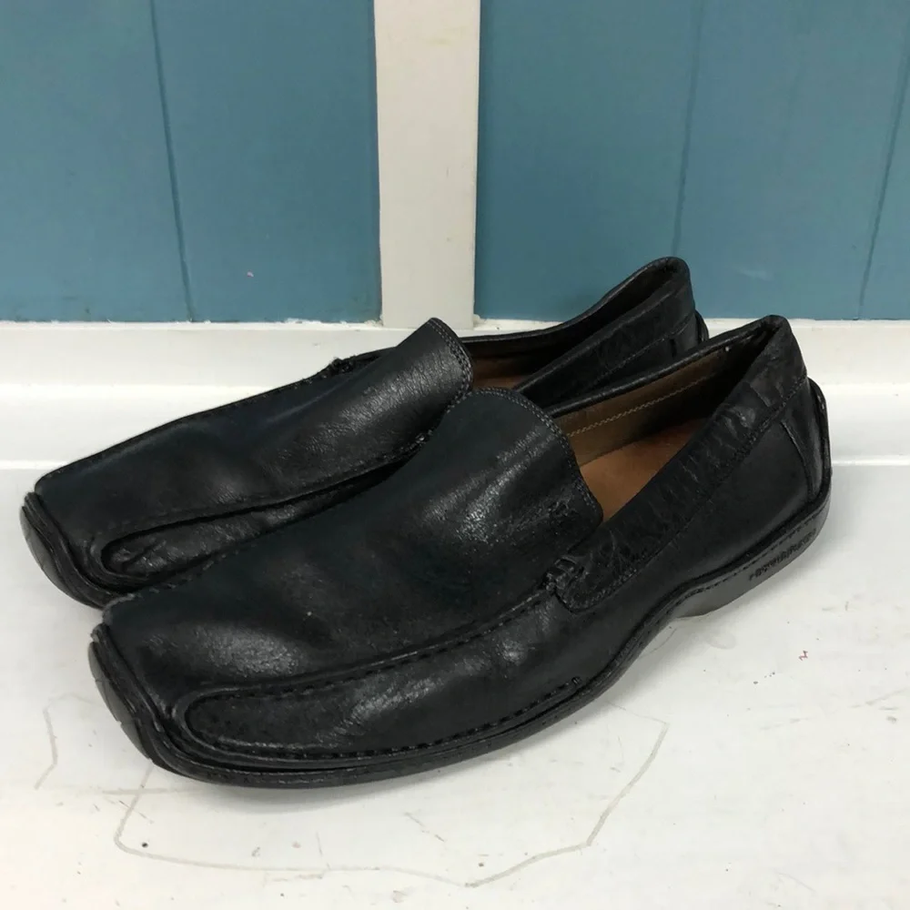 Donald J. Pliner Sport Mens Black Eiver leather Driving Moccasins US size 9‎